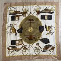 HERMÈS LA PERRIERE 折畳式幌 馬車柄スカーフ 折畳み式幌の馬車Les Voitures a Transformation【エルメスカレ