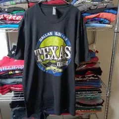 2024sアメリカ製メンズ古着XLヴィンテージTEXAS黒tシャツUSA直輸入