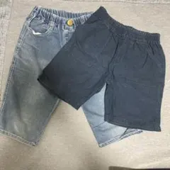130サイズ デニムハーフパンツ　２枚セット