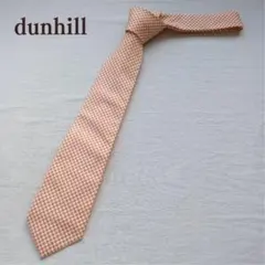 dunhill チェック 橙 レギュラー 綿 ワンポイント【n9748】のサムネイル
