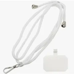 肩掛けストラップ ショルダー スマホストラップ ネックストラップ シンプル 白