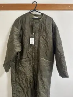 オリーブ キルティングロングジャケット