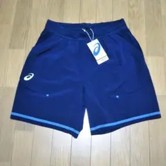 【新品】アシックス　テニスパンツ　紺　Mサイズのサムネイル