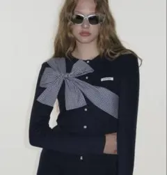 CRANK Ribbon Tied Knit Cardigan カーディガン