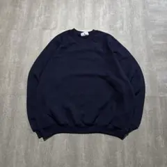 90s Lee USA製 無地 ラグラン オーバーサイズ スウェット ネイビー