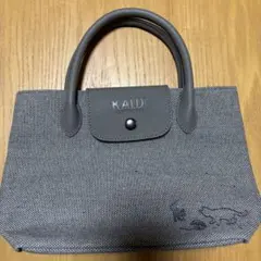 KALDI グレー ハンドバッグ 猫柄