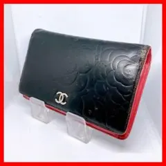 12 シャネル　長財布　ココマーク　カメリア　黒　ピンク