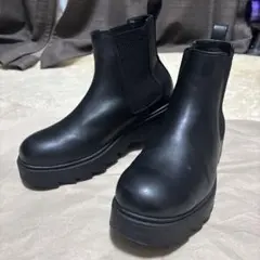 25.0cm guチャンキーソールサイドゴアブーツ ブラック