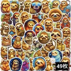 811　ステッカー　お裾分け　フレークシール　海外　防水　韓国　動物　なまけもの