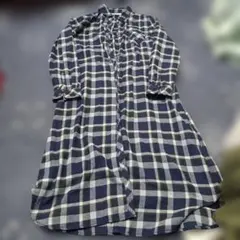 earth music&ecology　チェック柄　長袖　シャツ　ワンピース