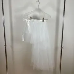 チュール アシンメトリー 巻きスカート ベルトスカート レイヤード 0295