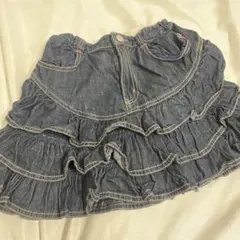 メゾピアノ　フリル　デニムスカート　140