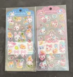 ドロップジュエリーシール まじかるみゅーちゃん フワフワらびちゃん 2枚セット