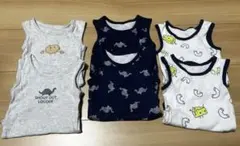 ベビー肌着　ロンパース6点セット（恐竜・食べ物柄）