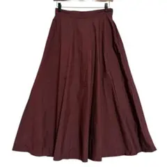 無印良品　ロングフレアスカート　ボルドー　M
