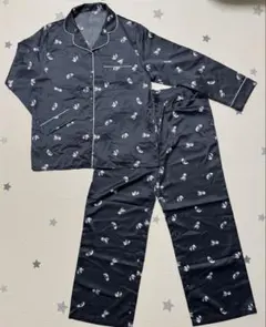 GU パジャマ パンダ柄 ブラック L 上下セット