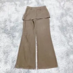『wilful』ウィルフル　レイヤード風　スカートパンツ　フレアパンツ　ベージュ
