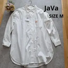 【新品タグ付】JaVa　長袖シャツ　ホワイト　綿100%　Mサイズ