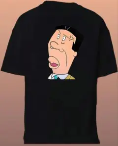 アニメキャラクター プリント Tシャツ 黒　レトロ　穴子さん　サザエさん