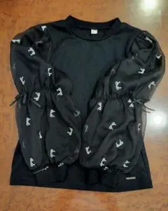 apres les cours ハート・リボン刺繍シアースリーブ長袖Tシャツ