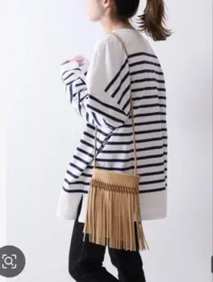 NOMADIS フリンジショルダーバッグ ベージュ