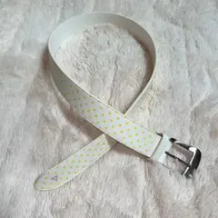 【ルコック】ホワイトイエロードットベルトゴルフ