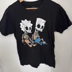 リックとバート スカルデザイン Tシャツ　シンプソン