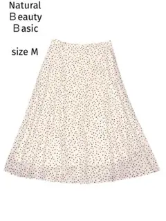 NBB ドット柄フレアスカート　裏地付き　綺麗めトレンド春コーデ