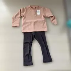 プティマイン　新品　長袖カットソー 後ろボタン付きセットアップ