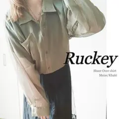 シアーオーバーシャツ/シースルーシャツリボンベルト付き