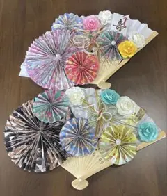 和風折り紙風扇 フォトプロップス