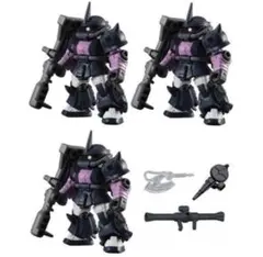モビルスーツアンサンブル12 【高機動型ザク】 (黒い三連星仕様) ×3体+武器