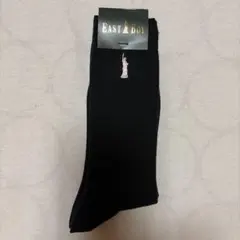 EAST BOY ブラックソックス ロゴ刺繍