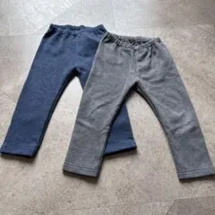 フリースパンツ 90cm ネイビー グレー 2枚セット　UNIQLO