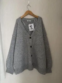 新品　　グレー カーディガン オーバーサイズ　L-XL