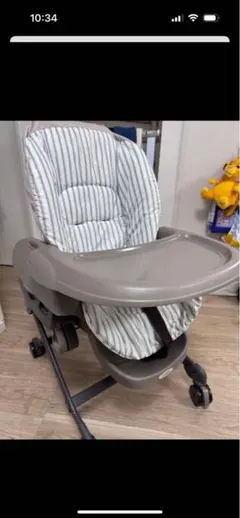 【特大SALE】グレーベビーチェア　　ハイローチェア