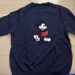 ミッキーマウス刺繍ネイビーセーター
