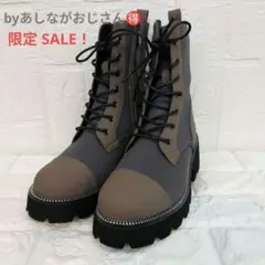 byあしながおじさん　柔らかニットコンバットブーツ　Mサイズ