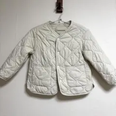 ユニクロ キルティングジャケット アイボリー 120cm