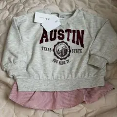 RELA. AUSTIN カレッジロゴ 重ね着風 トレーナー