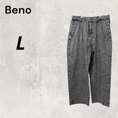 Beno ケミカルウォッシュ L ハイライズテーパード デニムパンツ ゆったりのサムネイル