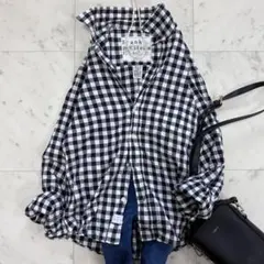 美品♪フランク&アイリーン　バリー　シワ加工　ギンガムチェック　コットンシャツ