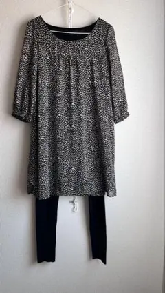 ドット柄3/4袖チュニック