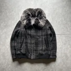 archive grunge fur Parka y2k black