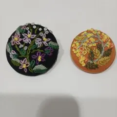 刺繍ブローチ(2個セット)