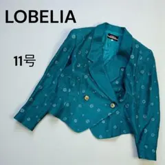 LOBELIA ジャケット ショート丈 【11】 グリーン ドット柄 ウール