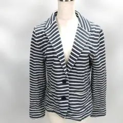 ＜M＞Arnold Palmer テーラードジャケット 紺白　ストライプ 綿㊴