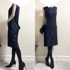 PREFERENCE フォーマル　ワンピース 濃紺 高級　ドレス
