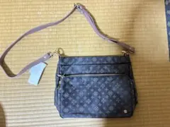 ラシット★ポケット付きショルダーバッグ★ダークブラウン★新品