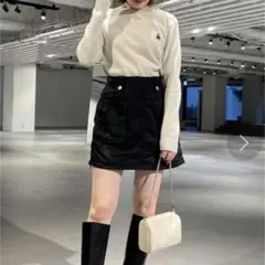 SNIDEL スナイデル ナイロンミニスカート （BLK）